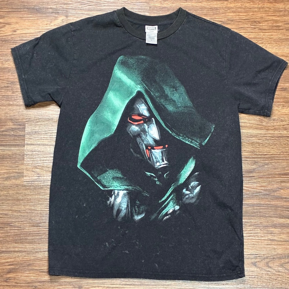 Marvel Graphic T-Shirt Mens Large Black Excellent Doctor Doom Comic Villain Tee